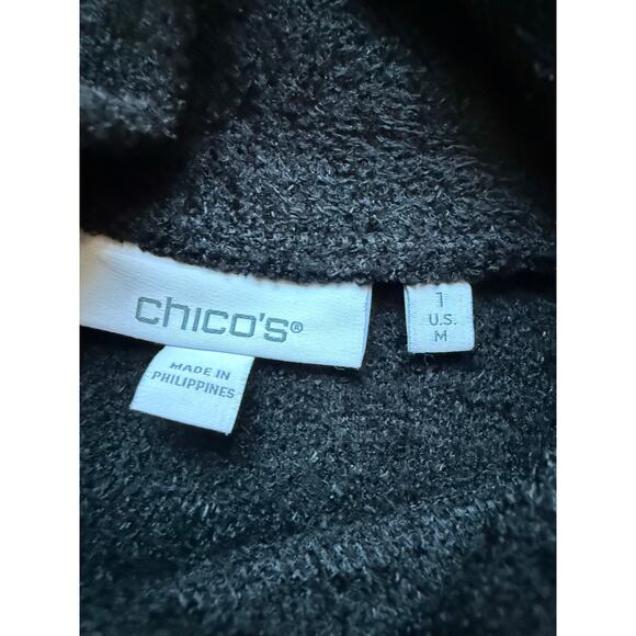 Chico's Mock Neck Black Sweater, long sleeve, Size 1, super soft - Picture 3 of 5